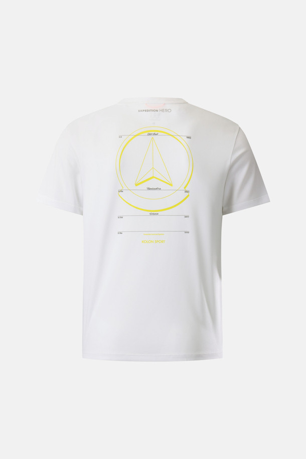 코오롱스포츠-의류 상의-HERO 남녀공용 폴라텍 그래픽 반팔 라운드 티셔츠