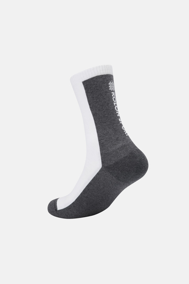 코오롱스포츠-용품 양말-남녀공용 배색 레터링 크루 삭스