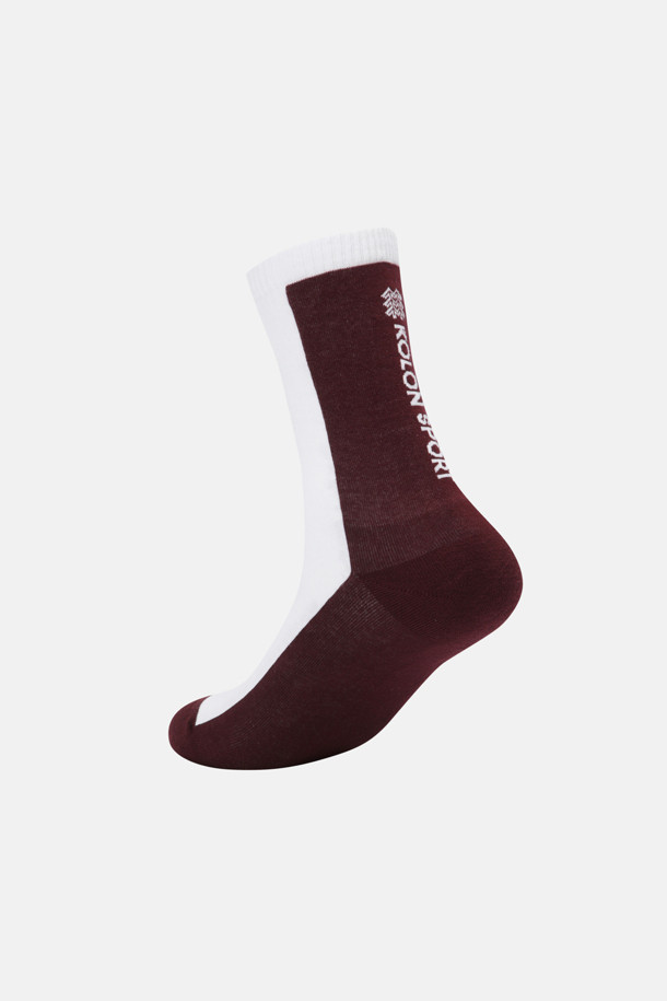 코오롱스포츠-용품 양말-남녀공용 배색 레터링 크루 삭스