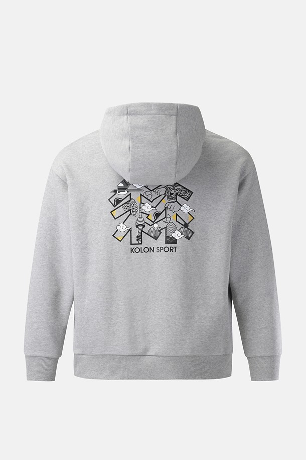 코오롱스포츠-의류 상의-[Seoul Exclusive] 남녀공용 스웻 그래픽 후드 긴팔 티셔츠