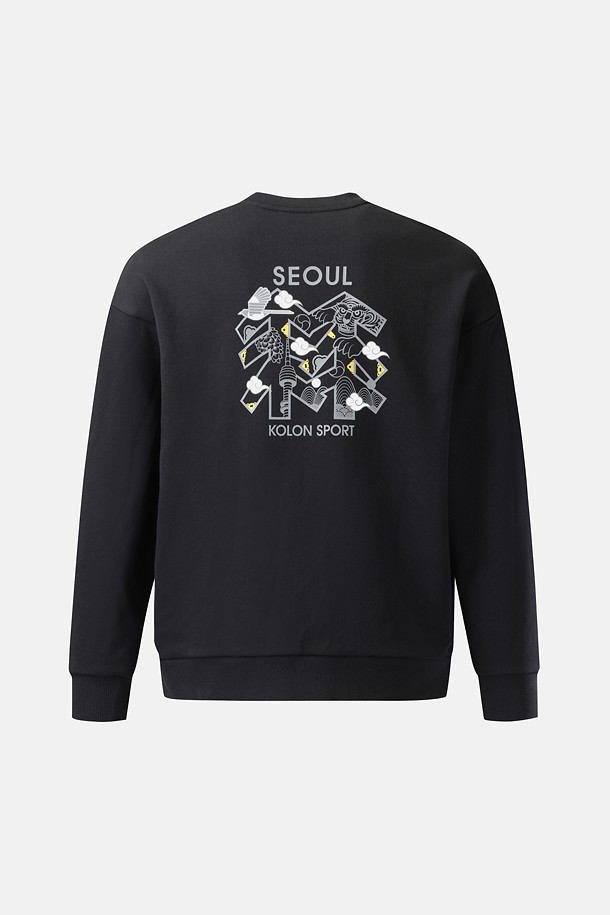 코오롱스포츠-의류 상의-[Seoul Exclusive] 남녀공용 스웻 그래픽 라운드넥 맨투맨