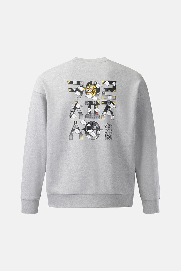 코오롱스포츠-의류 상의-[Seoul Exclusive] 남녀공용 스웻 그래픽 라운드넥 맨투맨