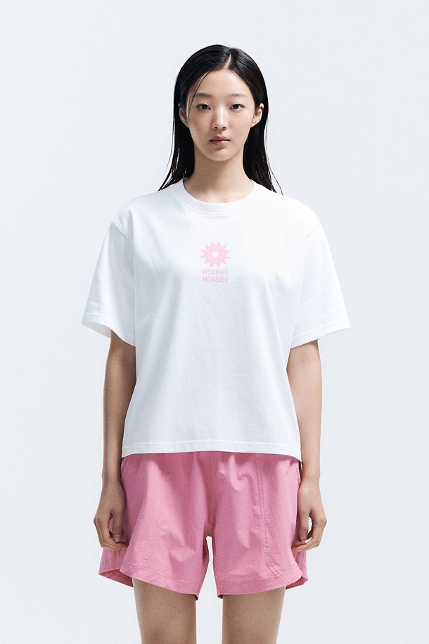 WM 여성 크롭 프린트 반팔티셔츠_IVORY-a