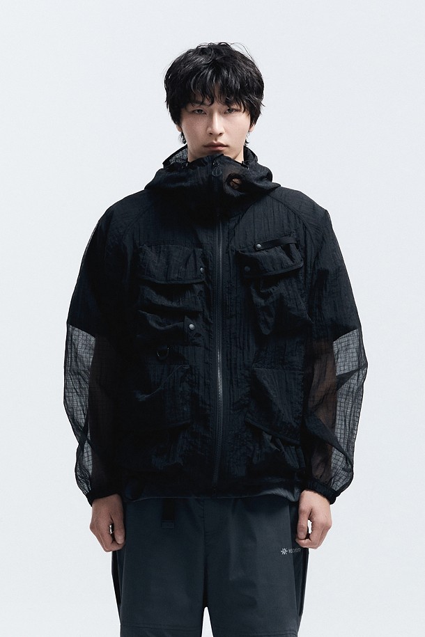 WM 남녀공용 그리드 메쉬 재킷_BLACK-a