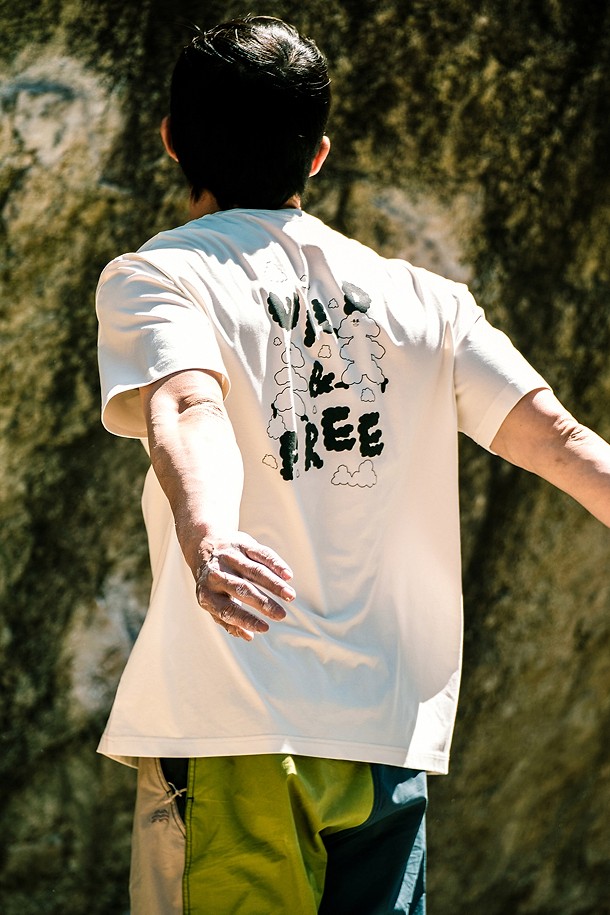 [KS X ORUMM] 남녀공용 볼더링 와일드앤프리 반팔 티셔츠_IVORY-a