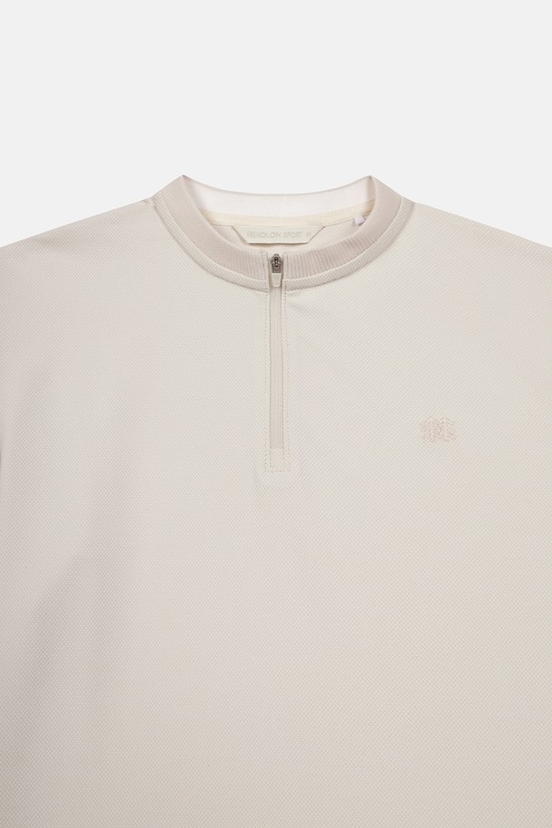 코오롱스포츠-의류 상의-여성 모스드라이 라운드넥 집업 반팔 티셔츠