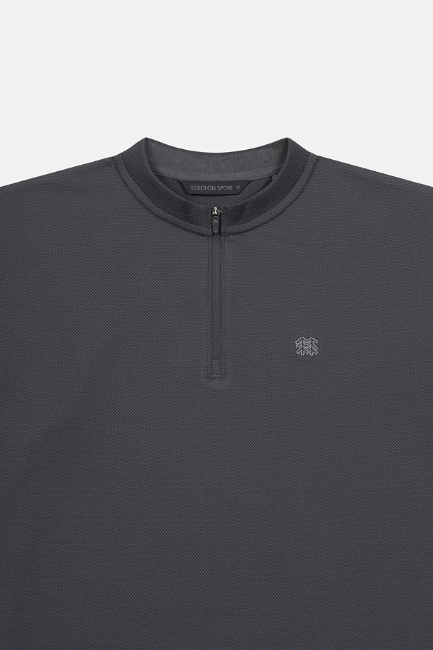 코오롱스포츠-의류 상의-여성 모스드라이 라운드넥 집업 반팔 티셔츠