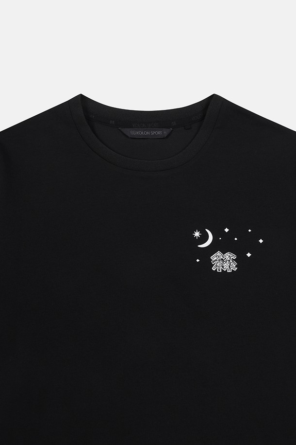 코오롱스포츠-의류 상의-여성 모스플렉스 소로나 크롭 그래픽 라운드넥 반팔 티셔츠