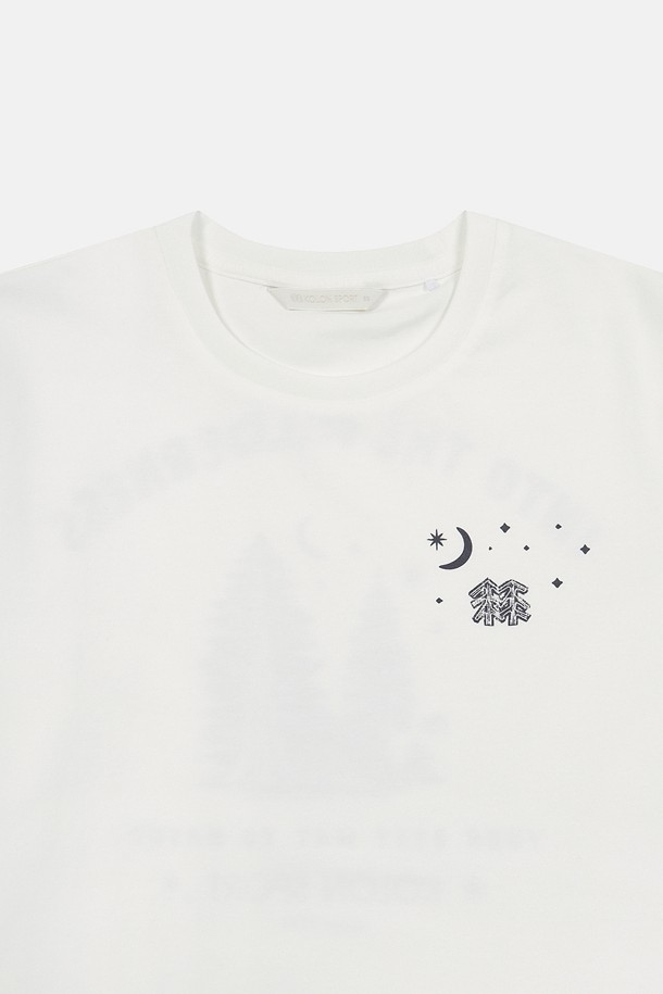 코오롱스포츠-의류 상의-여성 모스플렉스 소로나 크롭 그래픽 라운드넥 반팔 티셔츠