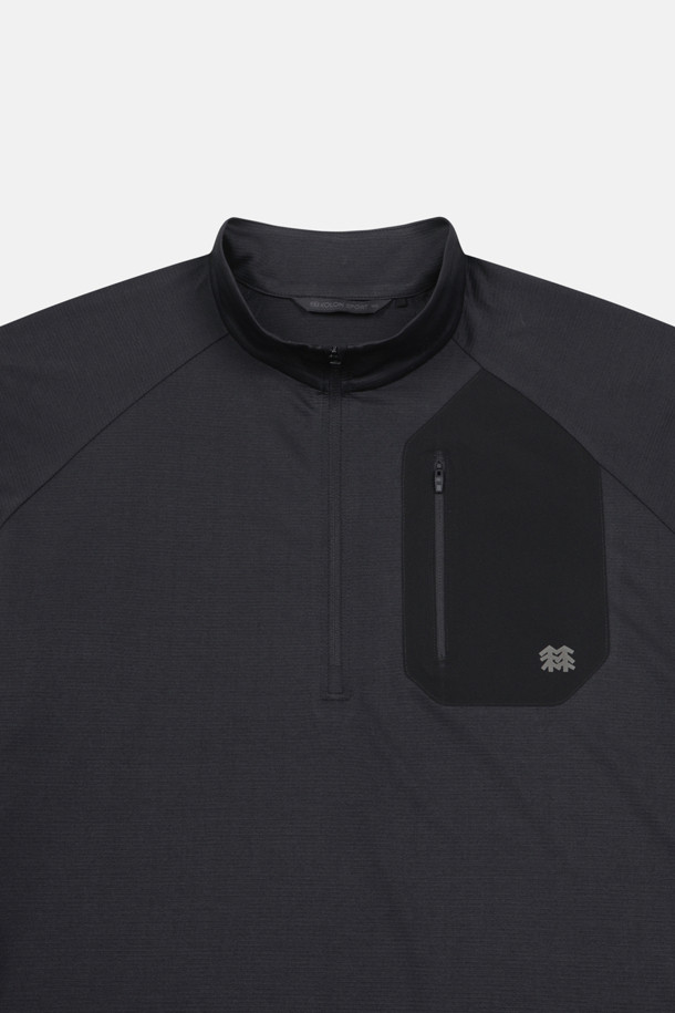 코오롱스포츠-의류 상의-남성 솔라이트 UV 아웃포켓 집업 긴팔 티셔츠