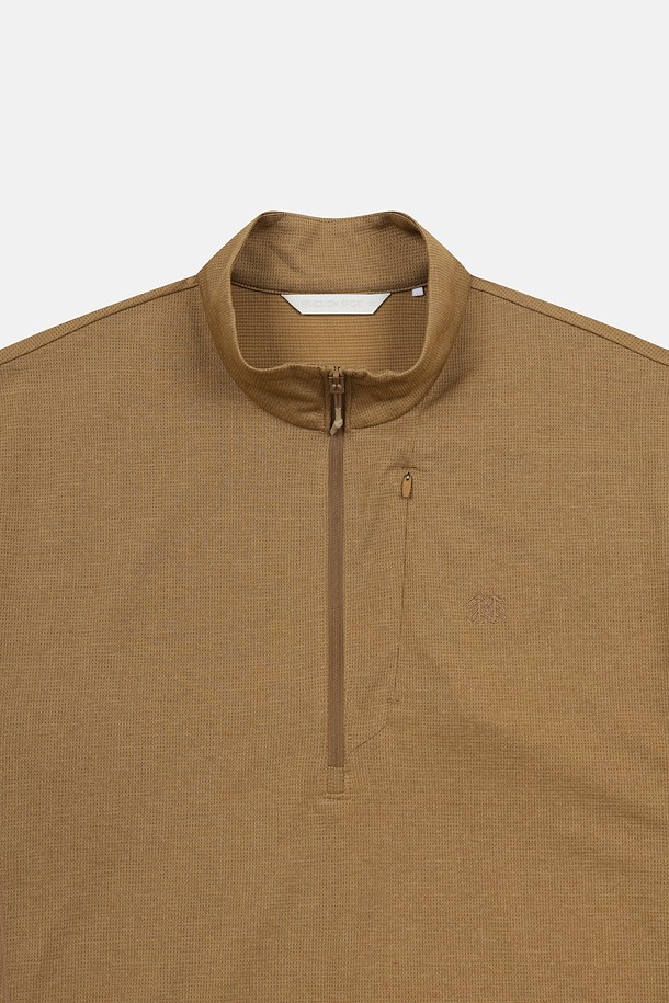 코오롱스포츠-의류 상의-남성 모스드라이 베이직 집업 반팔 티셔츠