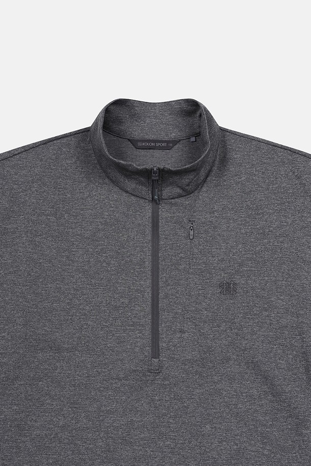 코오롱스포츠-의류 상의-남성 모스드라이 베이직 집업 반팔 티셔츠