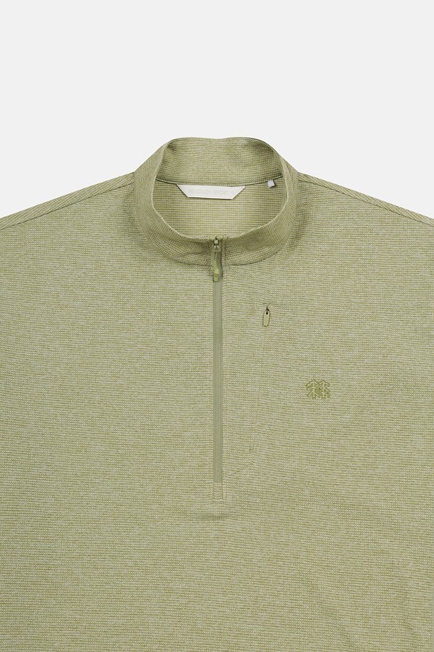 코오롱스포츠-의류 상의-남성 모스드라이 베이직 집업 반팔 티셔츠