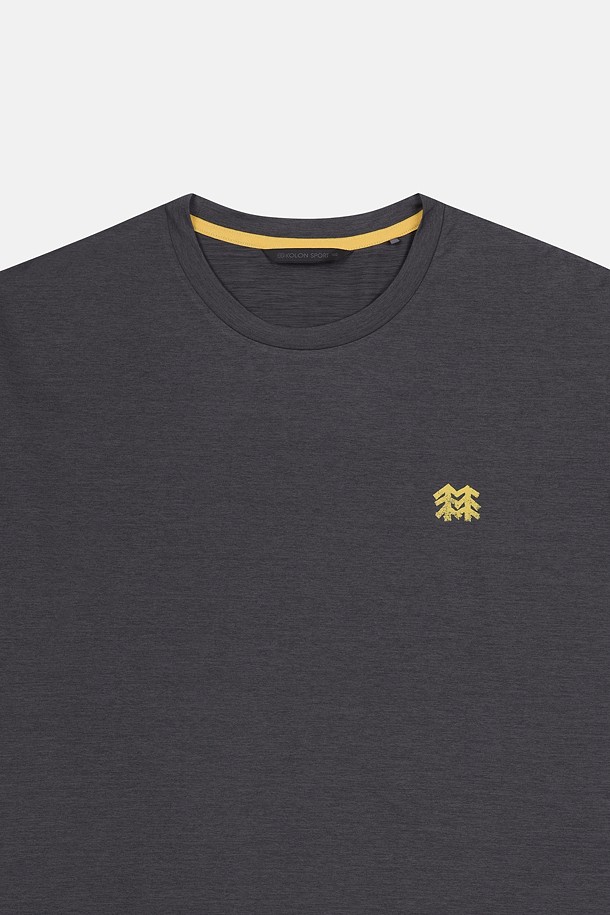 코오롱스포츠-의류 상의-남성 멜란지 그래픽 라운드넥 반팔 티셔츠