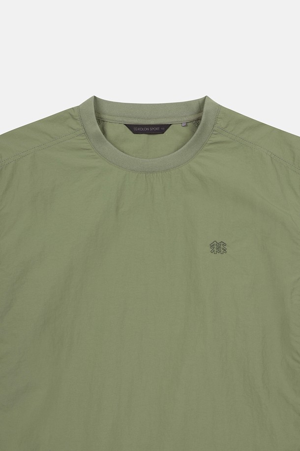 코오롱스포츠-의류 상의-남성 우븐 라운드넥 반팔 티셔츠