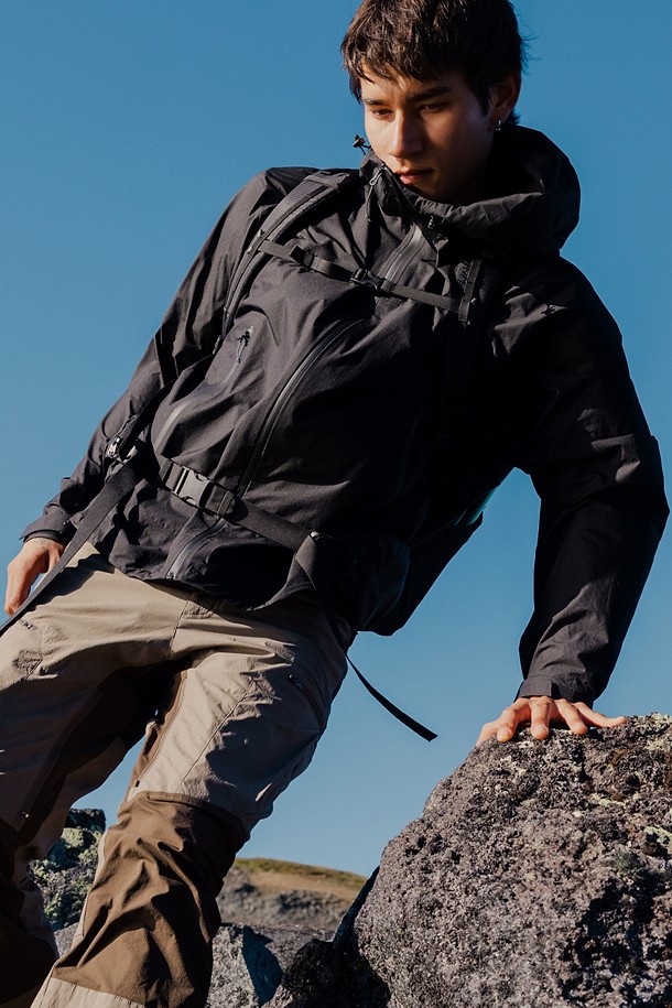 남성 윈드체이서 고어텍스 후드 방수 재킷_BLACK-a