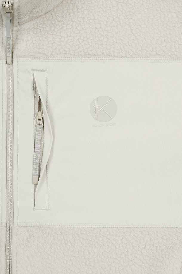 코오롱스포츠-의류 아우터-[Atelier Line] 플리스 믹스 블루종 재킷
