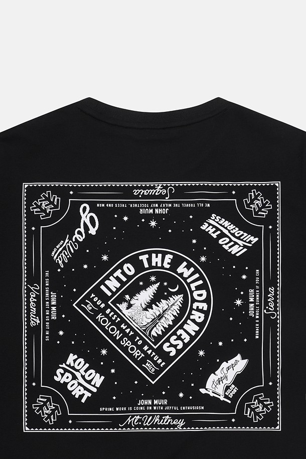 코오롱스포츠-의류 상의-여성 모스플렉스 소로나 크롭 그래픽 라운드넥 반팔 티셔츠