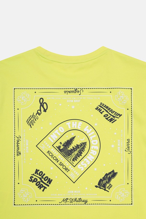 코오롱스포츠-의류 상의-여성 모스플렉스 소로나 크롭 그래픽 라운드넥 반팔 티셔츠