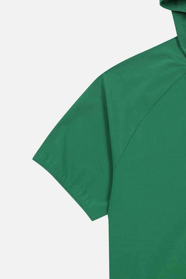 코오롱스포츠-컬렉션 백패킹-여성 에어도트 집업 후드 반팔 티셔츠