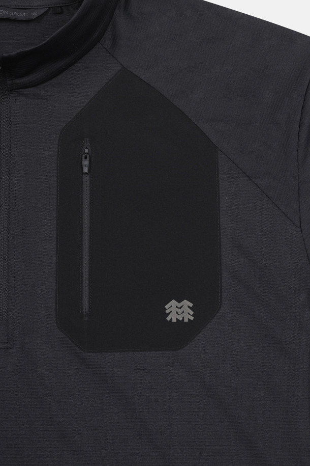 코오롱스포츠-의류 상의-남성 솔라이트 UV 아웃포켓 집업 긴팔 티셔츠