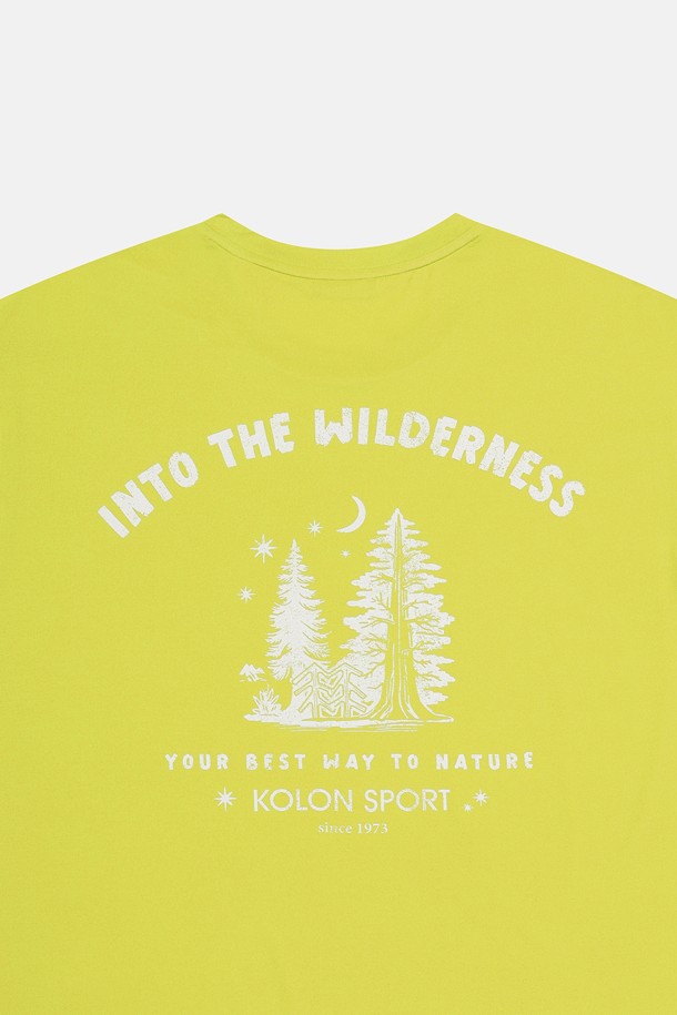 코오롱스포츠-의류 상의-남성 멜란지 그래픽 라운드넥 반팔 티셔츠