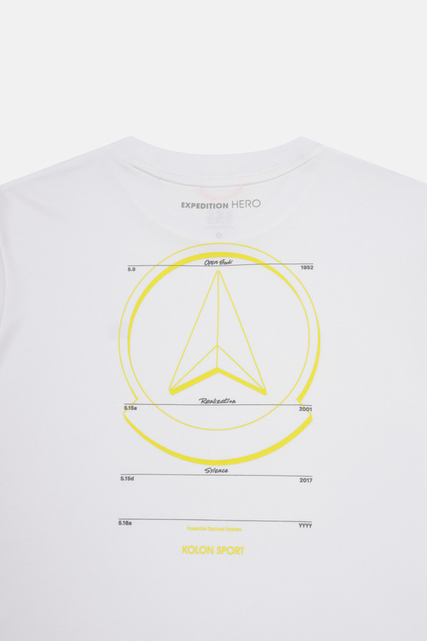 코오롱스포츠-의류 상의-HERO 남녀공용 폴라텍 그래픽 반팔 라운드 티셔츠