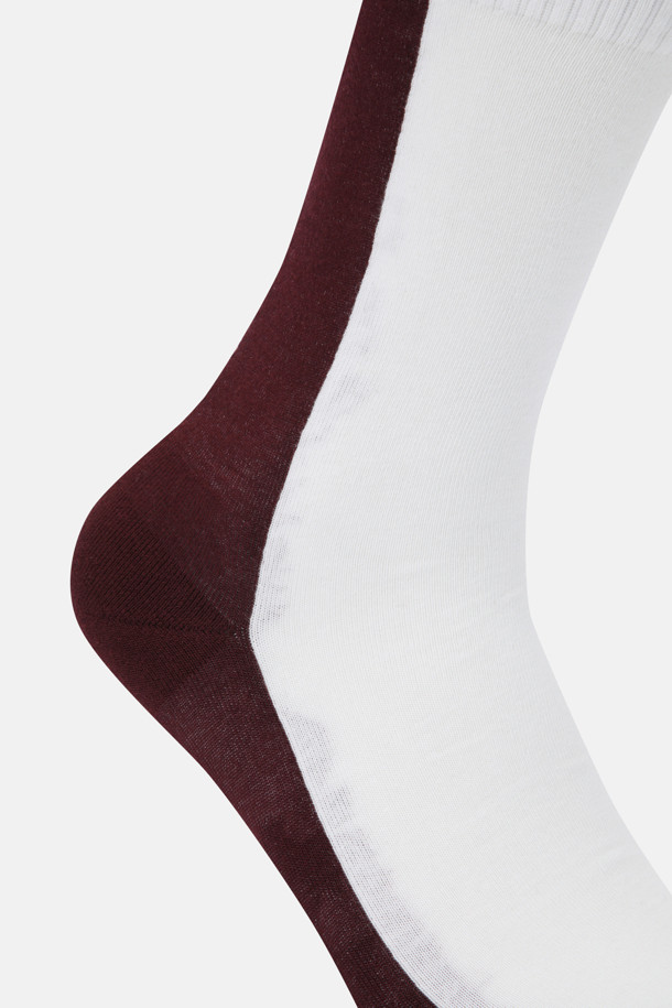 코오롱스포츠-용품 양말-남녀공용 배색 레터링 크루 삭스