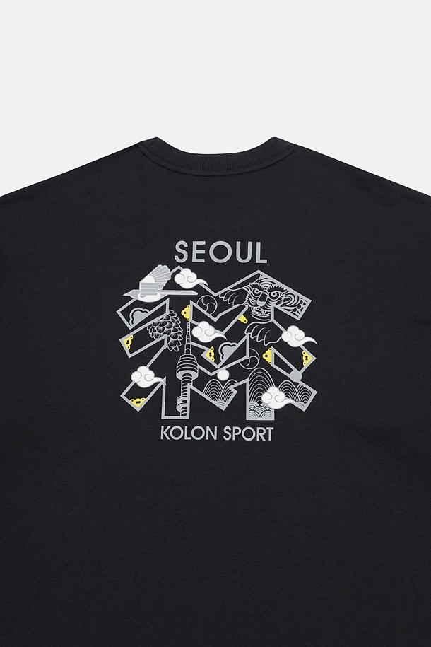 코오롱스포츠-의류 상의-[Seoul Exclusive] 남녀공용 스웻 그래픽 라운드넥 맨투맨