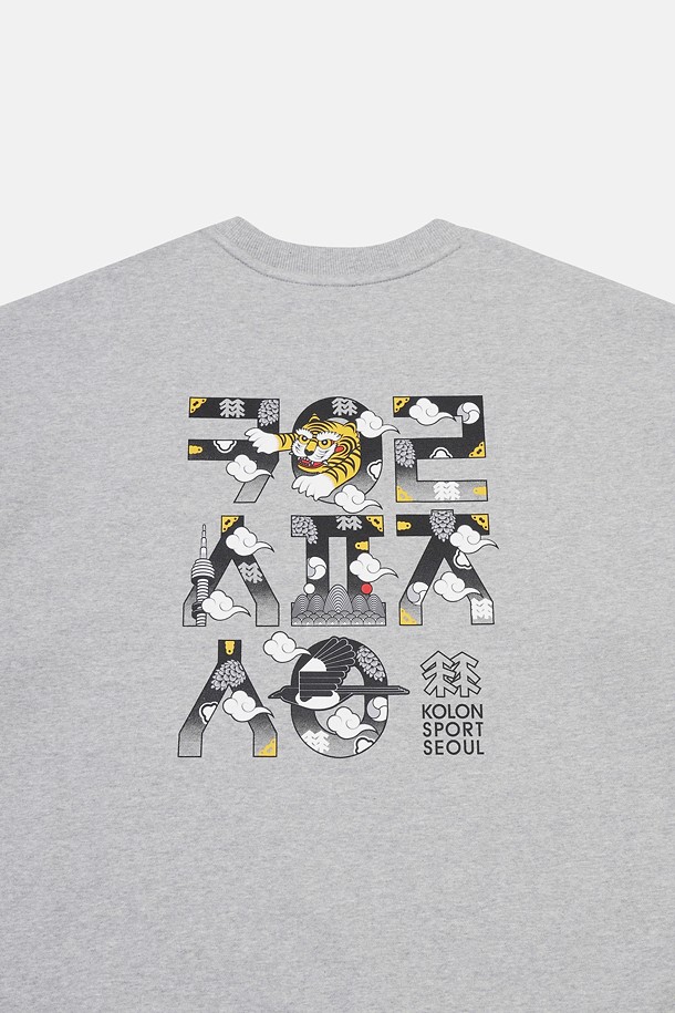 코오롱스포츠-의류 상의-[Seoul Exclusive] 남녀공용 스웻 그래픽 라운드넥 맨투맨