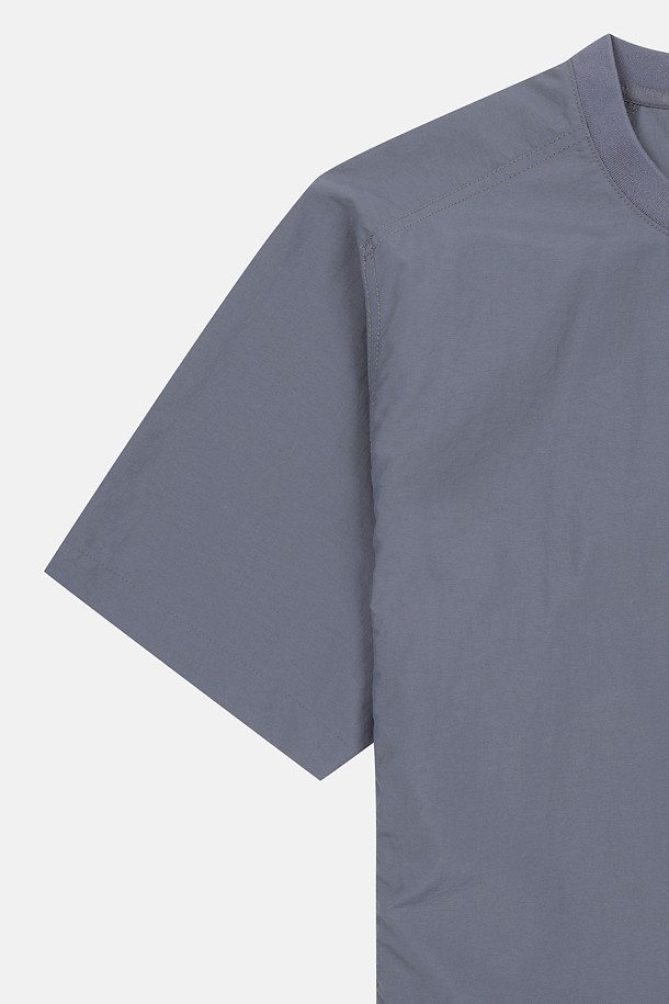 코오롱스포츠-의류 상의-남성 우븐 라운드넥 반팔 티셔츠