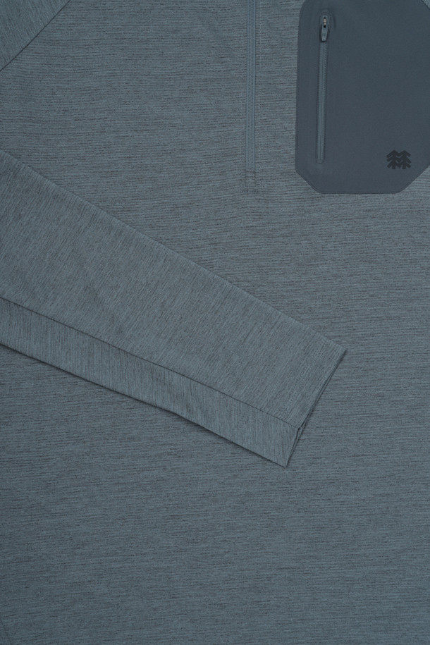 코오롱스포츠-의류 상의-남성 솔라이트 UV 아웃포켓 집업 긴팔 티셔츠