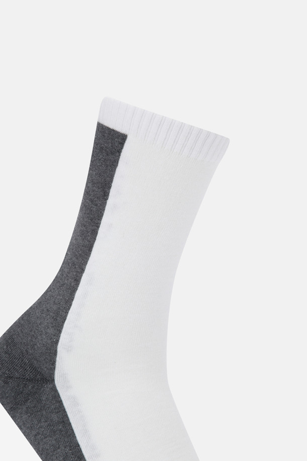 코오롱스포츠-용품 양말-남녀공용 배색 레터링 크루 삭스