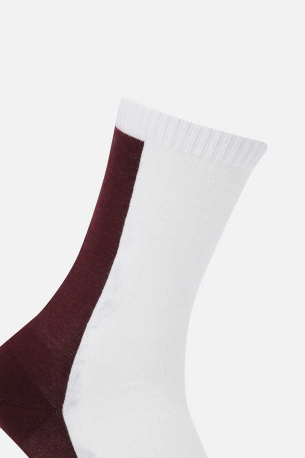 코오롱스포츠-용품 양말-남녀공용 배색 레터링 크루 삭스