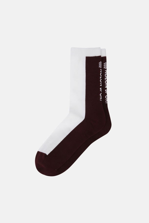 코오롱스포츠-용품 양말-남녀공용 배색 레터링 크루 삭스