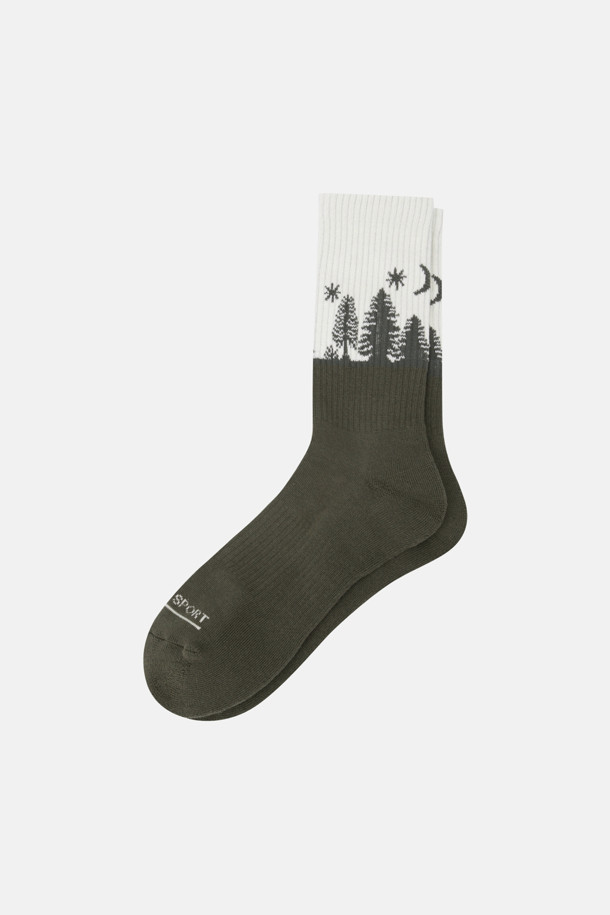 코오롱스포츠-용품 양말-남녀공용 문 나이트 크루 삭스