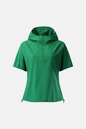 여성 에어도트 집업 후드 반팔 티셔츠