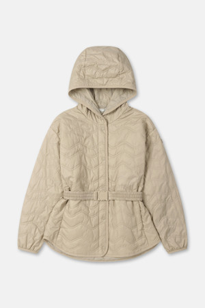 여성 키퍼 벨티드 후드 패딩 재킷