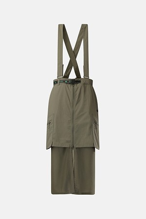 여성 벨티드 아웃포켓 서스펜더 스커트