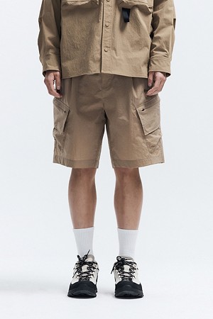 WM 남성 유틸리티 우븐 립스탑 카고 쇼츠_CAMEL-a