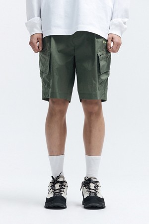 WM 남성 유틸리티 우븐 립스탑 카고 쇼츠_KHAKI-a