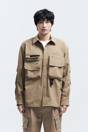 WM 남성 립스탑 우븐 셔츠_CAMEL-a