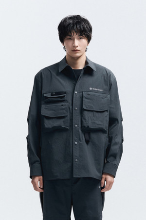 WM 남성 립스탑 우븐 셔츠_GREY-a