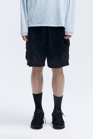WM 남녀공용 메쉬 카고 쇼츠_BLACK-a