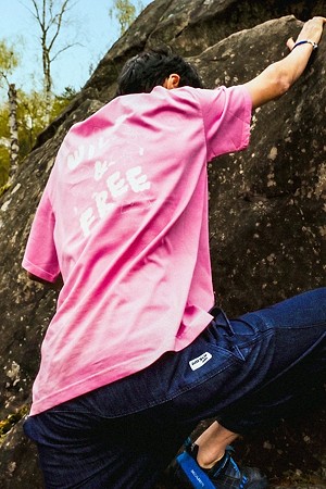 [KS X ORUMM] 남녀공용 볼더링 피그먼트 와일드앤프리 반팔 티셔츠