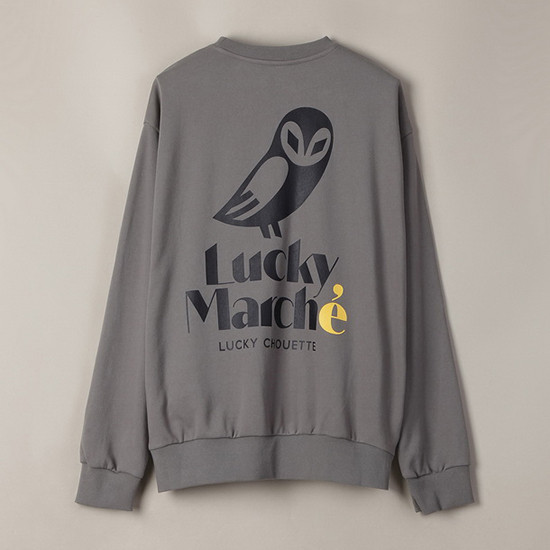 럭키마르쉐(LUCKYMARCHE) 오버사이즈 마르쉐 슈에뜨 스웻셔츠_LQTAW20100GYX