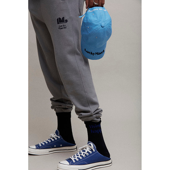럭키마르쉐(LUCKYMARCHE) LM 로고 져지 트랙팬츠_LQPNW20130GYX