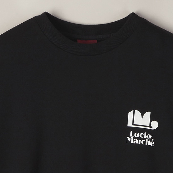 럭키마르쉐(LUCKYMARCHE) 오버사이즈 마르쉐 슈에뜨 스웻셔츠_LQTAW20100BKX