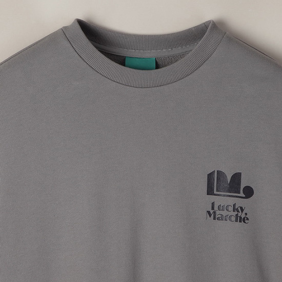 럭키마르쉐(LUCKYMARCHE) 오버사이즈 마르쉐 슈에뜨 스웻셔츠_LQTAW20100GYX