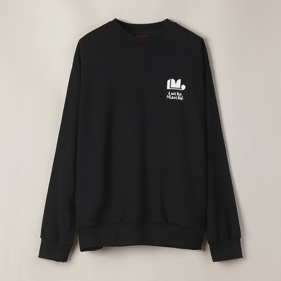 럭키마르쉐(LUCKYMARCHE) 오버사이즈 마르쉐 슈에뜨 스웻셔츠_LQTAW20100BKX